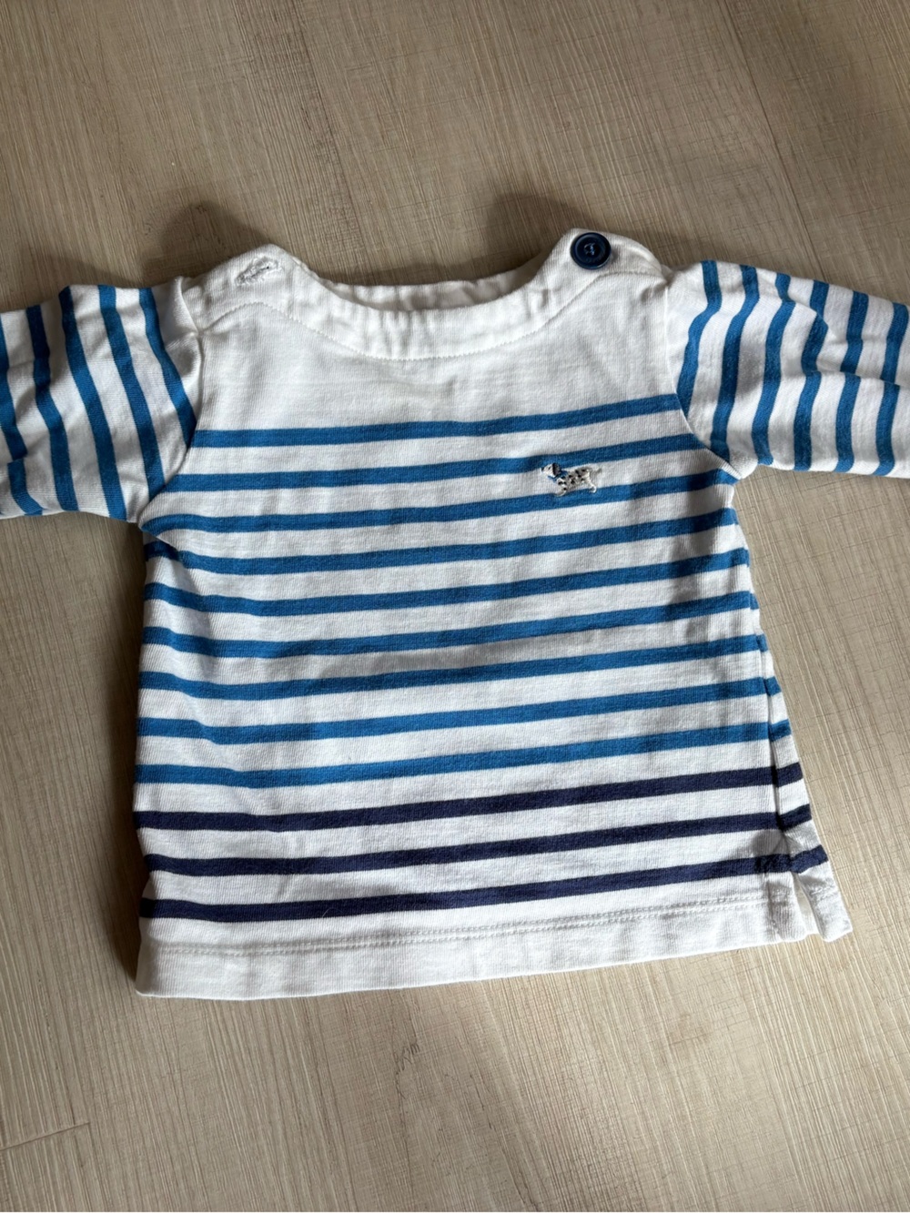 Jacadi Striped Blue & White Long Sleeve Kids Top
